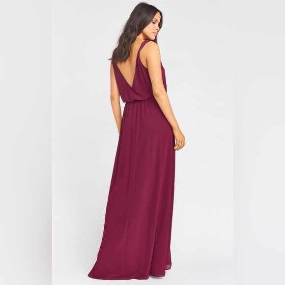 NWT Show Me Your Mumu Kendall Maxi Dress Merlot Chiffon Size Small - Picture 7 of 11